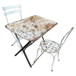 Pamono Provencal Folding Iron Garden Table, 1900s><noscript><img width=