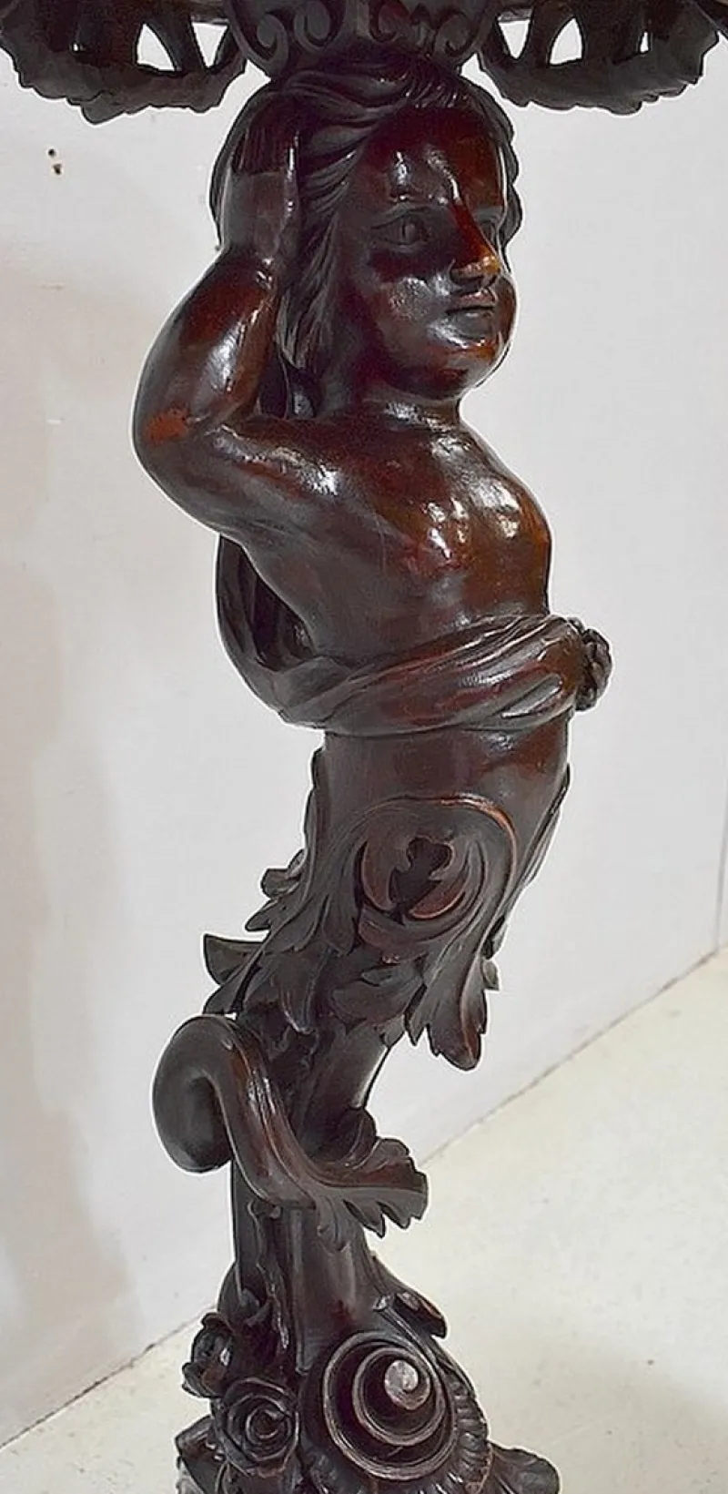 Pamono Putti Stand in Carved Wooden, Late 19th Century> Pedestals And Columns