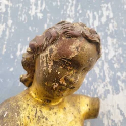 Hot Pamono Putto Figure, 17th-18th Century, Gilded Wood
