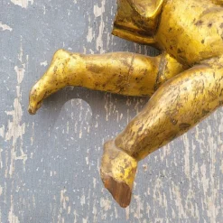 Hot Pamono Putto Figure, 17th-18th Century, Gilded Wood