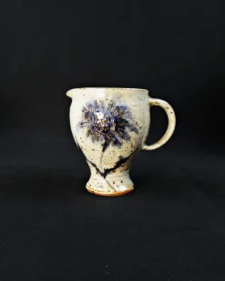 Best Pamono Pyrite Stoneware Pitcher with Thistle Decoration by Suzanne Dauliach, 1970s