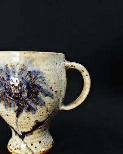 Best Pamono Pyrite Stoneware Pitcher with Thistle Decoration by Suzanne Dauliach, 1970s