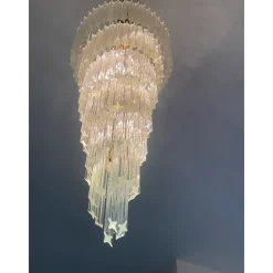 Sale Pamono Quadriedro Twister Chandelier in Murano Glass by Simoeng