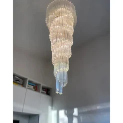 Sale Pamono Quadriedro Twister Chandelier in Murano Glass by Simoeng