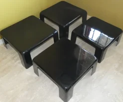 Pamono Quattro Gatti Stackable Tables by Mario Bellini for C&B Italia, 1967, Set of 4> Coffee & Side Tables