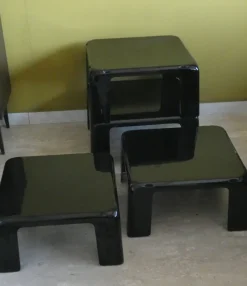 Pamono Quattro Gatti Stackable Tables by Mario Bellini for C&B Italia, 1967, Set of 4><noscript><img width=