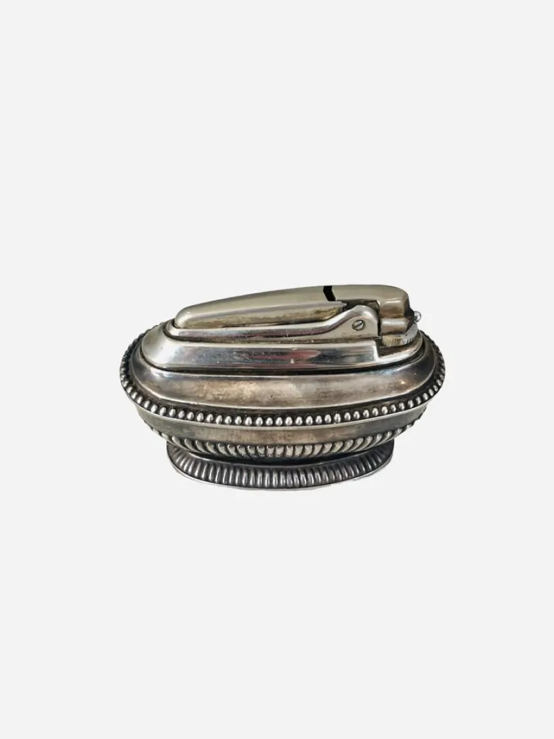 Discount Pamono Queen Anne Silver Metal Table Lighter, 1940s