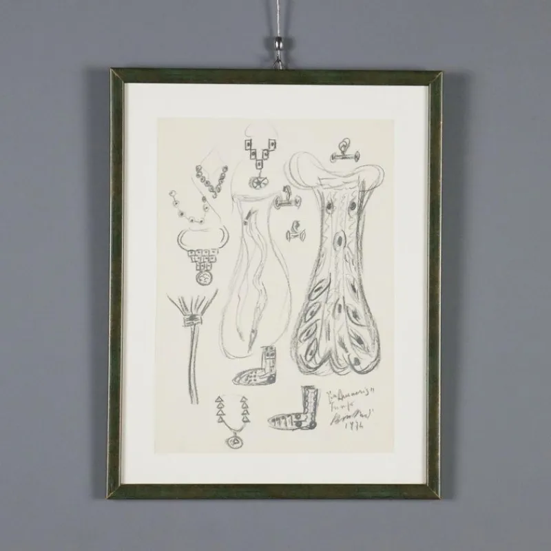 Hot Pamono R. Brindisi, Design, Charcoal on Paper
