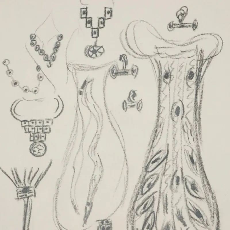Hot Pamono R. Brindisi, Design, Charcoal on Paper