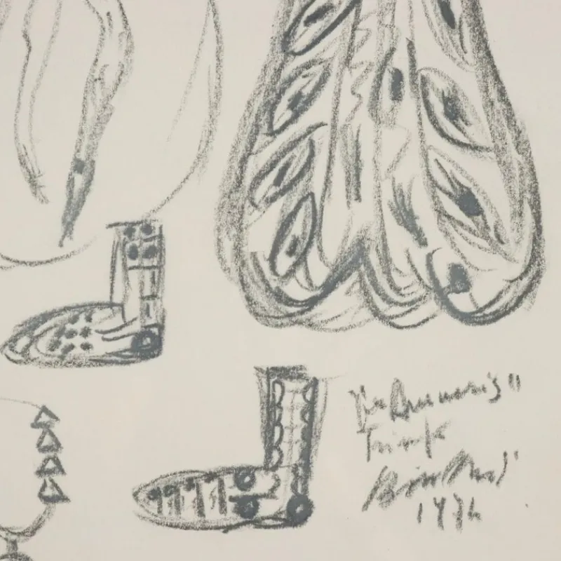 Hot Pamono R. Brindisi, Design, Charcoal on Paper