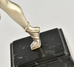 Pamono R. Varnier, Art Deco Scarf Dancer, 1925, Bronze with Marble Base><noscript><img width=