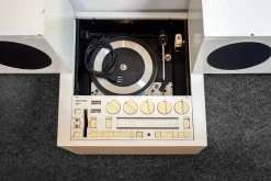 New Pamono Radiogram RR 130 Totem Chipboard in Plastic Laminate by Mario Bellini for Brionvega, Italy, 1970s