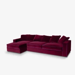 Hot Pamono Rafaella Chaise Sofa in Burgundy Velvet with Purple Trim from Biosofa