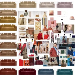 Best Pamono Rafaella Chaise Sofa in Red and Rusty Velvet from Biosofa
