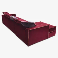 Best Pamono Rafaella Chaise Sofa in Red and Rusty Velvet from Biosofa