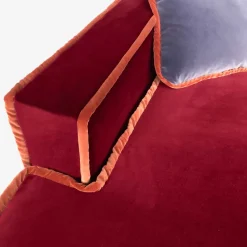 Best Pamono Rafaella Chaise Sofa in Red and Rusty Velvet from Biosofa