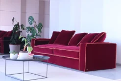 New Pamono Rafaella Sofa in Red & Rusty Velvet by Biosofa