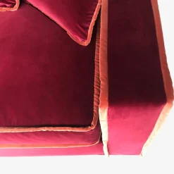 New Pamono Rafaella Sofa in Red & Rusty Velvet by Biosofa
