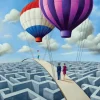 Pamono Rafal Olbinski, Balloons, 2024, Giclée Print> Surrealist|Prints & Multiples