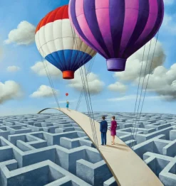 Pamono Rafal Olbinski, Balloons, 2024, Giclée Print> Surrealist|Prints & Multiples