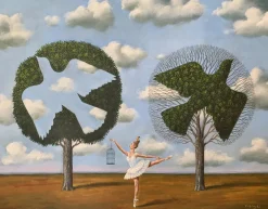 Pamono Rafal Olbinski, To Have or to Have Not, Oil on Canvas, 2021> Surrealist