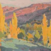 Pamono Raimon Roca Ricart, Autumnal Trees with Golden Light in Martinet, Oil on Canvas, Framed> Impressionist
