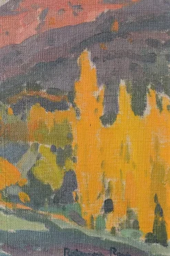 Pamono Raimon Roca Ricart, Autumnal Trees with Golden Light in Martinet, Oil on Canvas, Framed><noscript><img width=