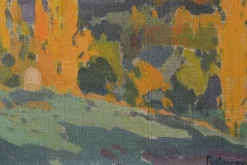 Pamono Raimon Roca Ricart, Autumnal Trees with Golden Light in Martinet, Oil on Canvas, Framed><noscript><img width=