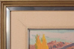 Pamono Raimon Roca Ricart, Autumnal Trees with Golden Light in Martinet, Oil on Canvas, Framed><noscript><img width=