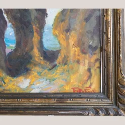 Pamono Ramon Trulls Pons, Impressionist Haystack Landscape, Oil on Canvas><noscript><img width=