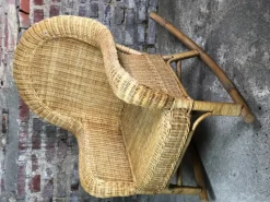 Pamono Rattan & Bamboo Rocking Chair, 1980> Rocking Chairs