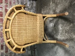 Pamono Rattan & Bamboo Rocking Chair, 1980><noscript><img width=