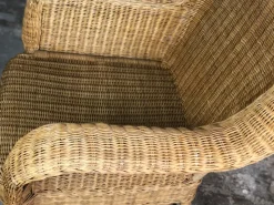 Pamono Rattan & Bamboo Rocking Chair, 1980><noscript><img width=