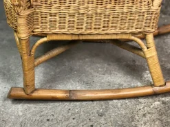 Pamono Rattan & Bamboo Rocking Chair, 1980><noscript><img width=
