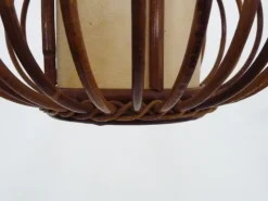 Clearance Pamono Rattan and Bamboo Pendant Light attributed to Louis Sognot, 1950s