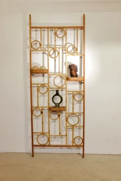 Clearance Pamono Rattan and Wood Screen