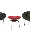 Pamono Rattan Armchairs and Coffee Table by Roberto Mango, Italy 1960s, Set of 3> Garden Seating