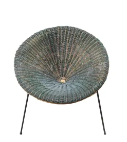 Pamono Rattan Armchairs and Coffee Table by Roberto Mango, Italy 1960s, Set of 3><noscript><img width=