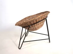 Pamono Rattan Basket Pod Lounge Chair, 1960><noscript><img width=