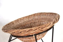 Pamono Rattan Basket Pod Lounge Chair, 1960><noscript><img width=
