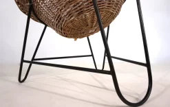 Pamono Rattan Basket Pod Lounge Chair, 1960><noscript><img width=