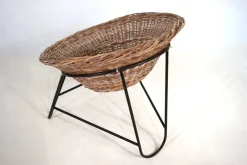 Pamono Rattan Basket Pod Lounge Chair, 1960><noscript><img width=