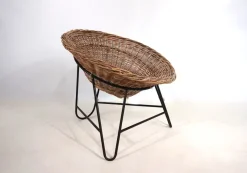 Pamono Rattan Basket Pod Lounge Chair, 1960><noscript><img width=