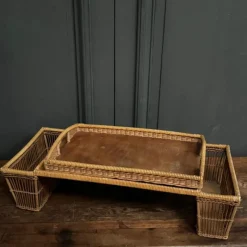 New Pamono Rattan Breakfast Tray, 1960s