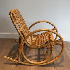 New Pamono Rattan Children's Rocking Chair, 1970s