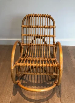 New Pamono Rattan Children's Rocking Chair, 1970s