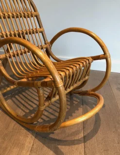 New Pamono Rattan Children's Rocking Chair, 1970s