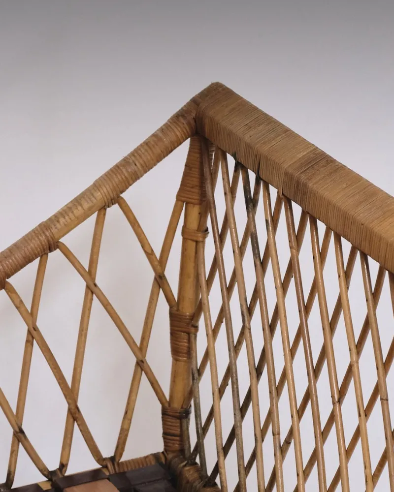 Pamono Rattan Daybed in the style of Jean Royère, 1970s> Daybeds & Chaises Lounges