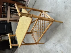 Pamono Rattan Dressing Table & Stool, 1960s, Set of 2><noscript><img width=
