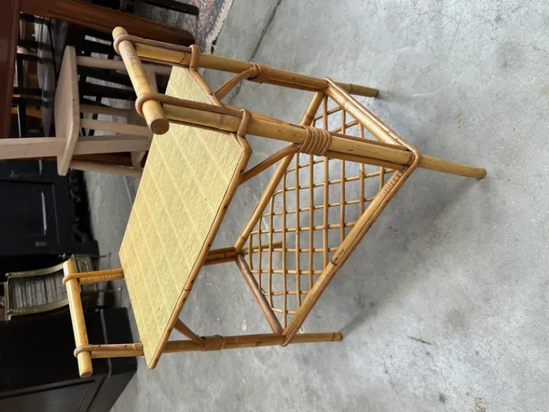 Pamono Rattan Dressing Table & Stool, 1960s, Set of 2> Dressing Tables